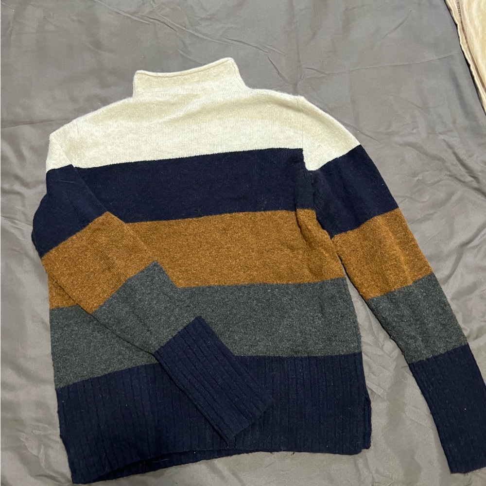 Madewell Mockneck Sweater in Supersoft Yarn - Colorblock S